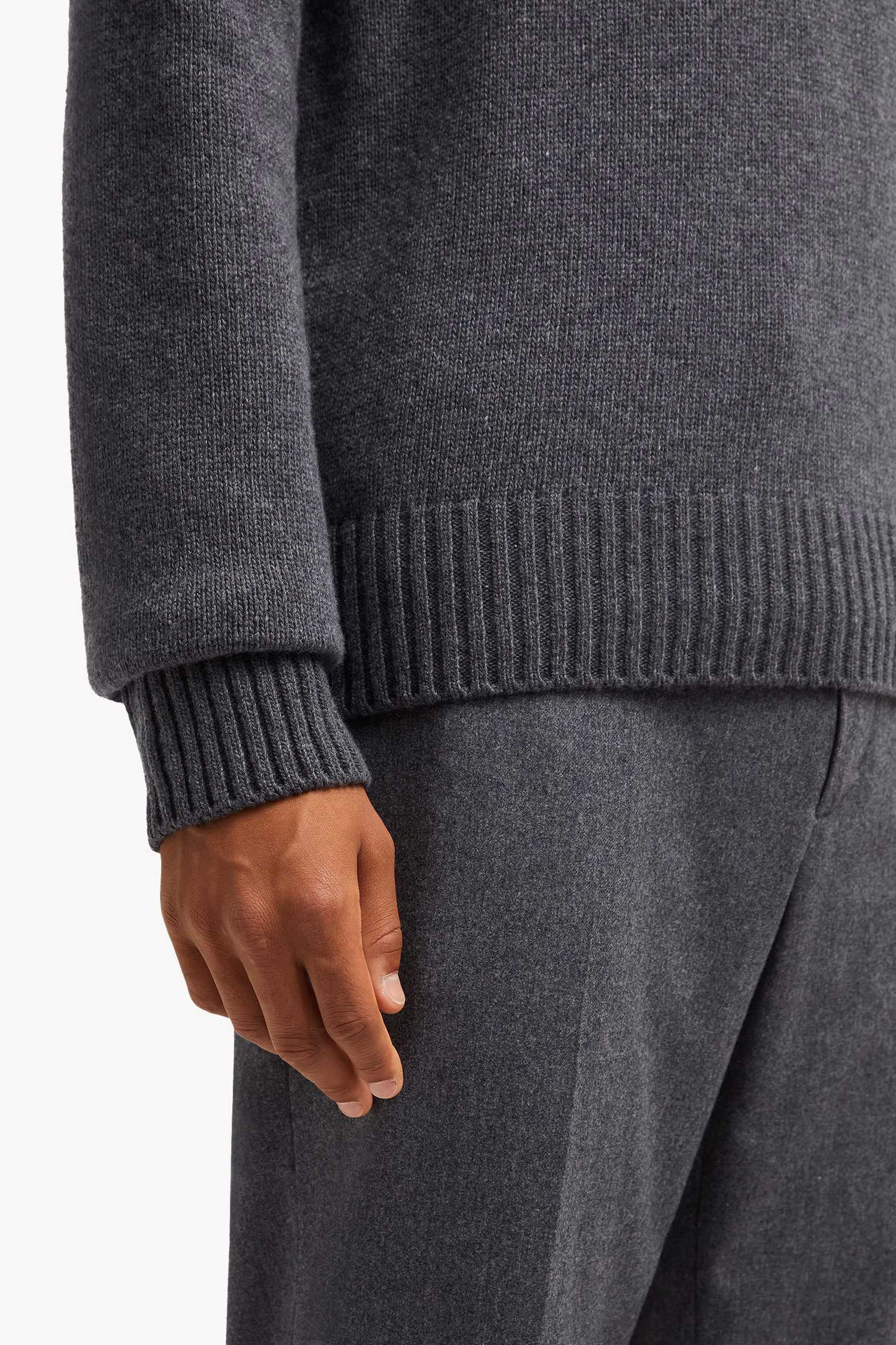 Monogram Wool & Cashmere Sweater Men Dark Grey Moncler 6